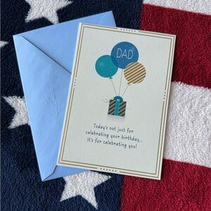 Hallmark Blue and Gold Dad Balloon Card